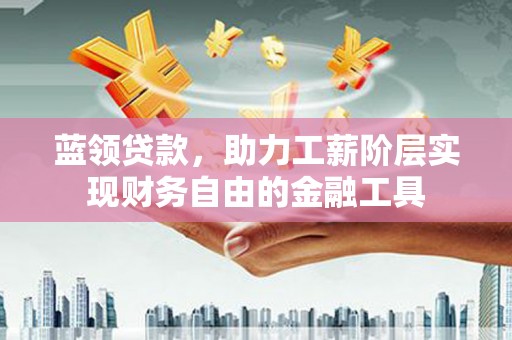 东坡蓝领贷款，助力工薪阶层实现财务自由的金融工具