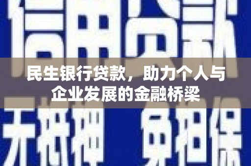东坡民生银行贷款，助力个人与企业发展的金融桥梁