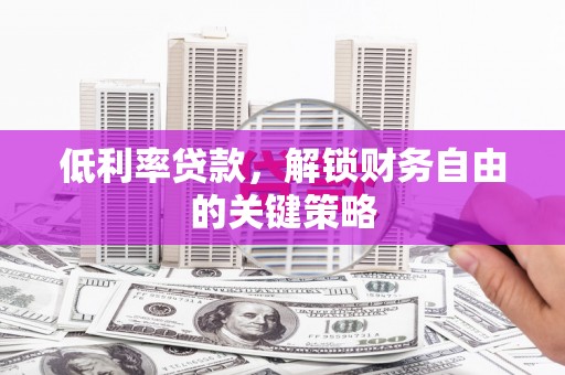 东坡低利率贷款，解锁财务自由的关键策略