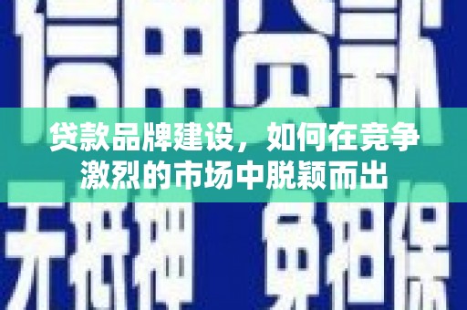 东坡贷款品牌建设，如何在竞争激烈的市场中脱颖而出