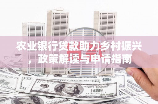 东坡农业银行贷款助力乡村振兴，政策解读与申请指南